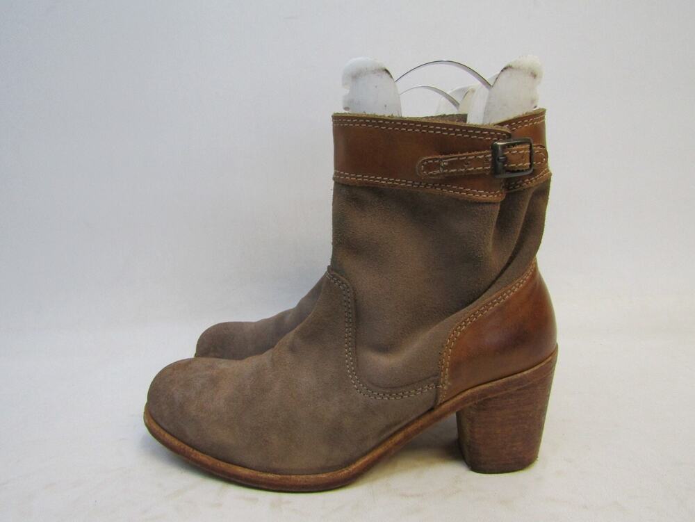 Free People Womens Size 39 EUR Brown Suede Buckle Ankle Fashion Boots Bootie